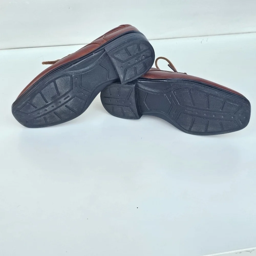 Stafford Boys Dane Jr Cognac brownish tan Dress Shoes size 12